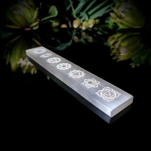 Engraved Chakra Selenite Charging Slab Crystal Visions Store