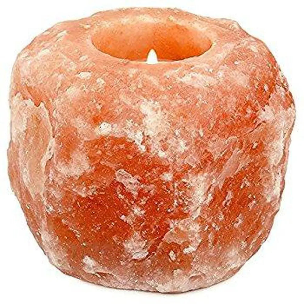 Himalayan Pink Salt Candleholder - Carved Shape Crystal Rock The Himalayan Salt Collective