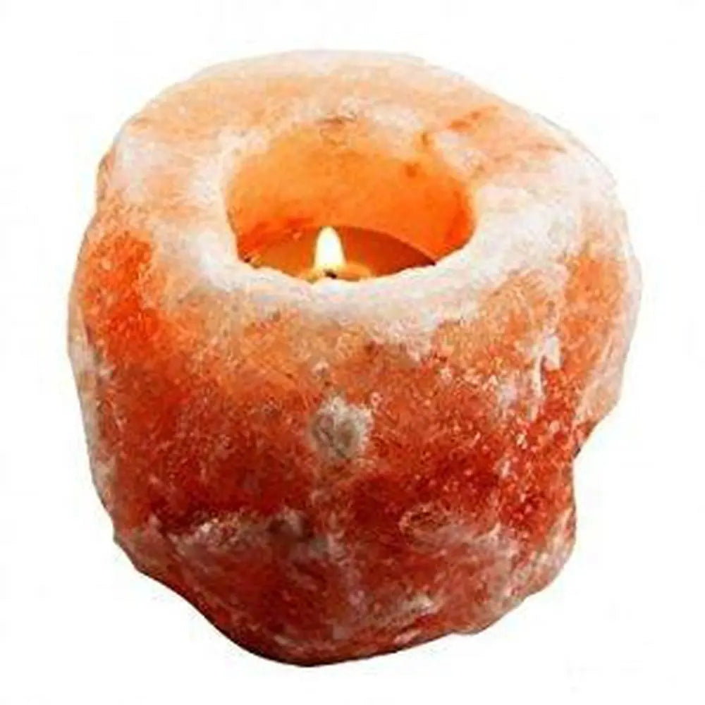 Himalayan Pink Salt Candleholder - Carved Shape Crystal Rock The Himalayan Salt Collective