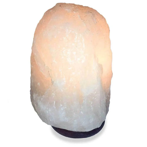 Himalayan White Rock Salt Lamps - 12V 12W Natural Shape Cut Unique Crystal Lamp The Himalayan Salt Collective