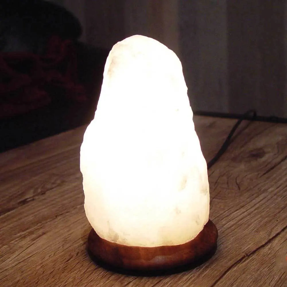 Himalayan White Rock Salt Lamps - 12V 12W Natural Shape Cut Unique Crystal Lamp The Himalayan Salt Collective