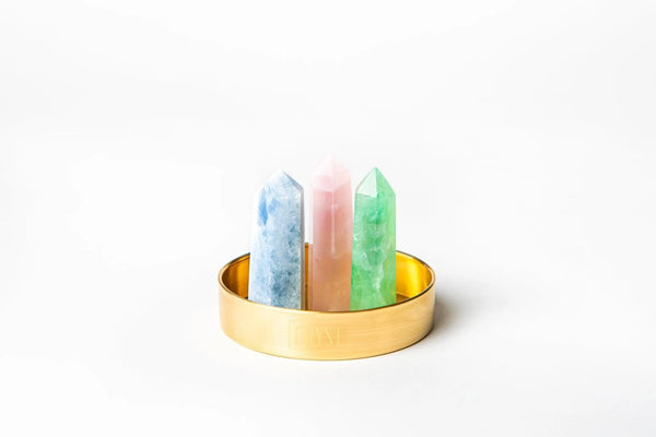 Love + Relationship Crystal Trio - Rose Quartz, Blue Calcite + Fluorite