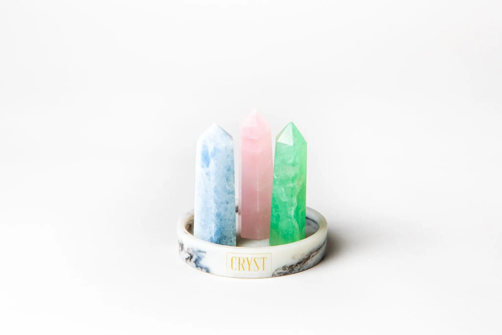 Love + Relationship Crystal Trio - Rose Quartz, Blue Calcite + Fluorite Cryst