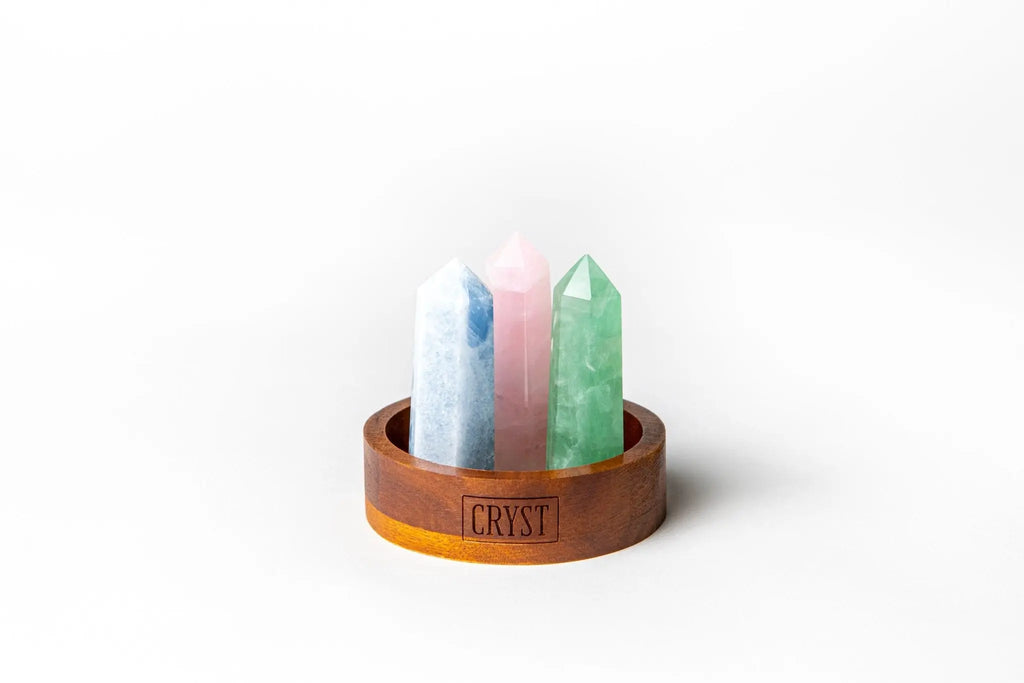Love + Relationship Crystal Trio - Rose Quartz, Blue Calcite + Fluorite Cryst