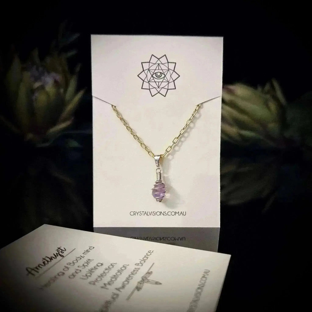 Amethyst & Gold Necklace - Crystal Visions Store