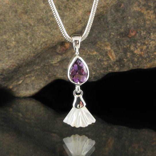 Amethyst & Mother of Pearl Pendant - Crystal Visions Store