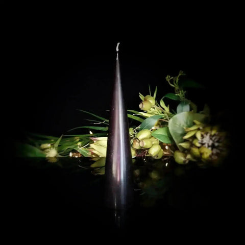 Black Cone Pillar Candle - Crystal Visions Store