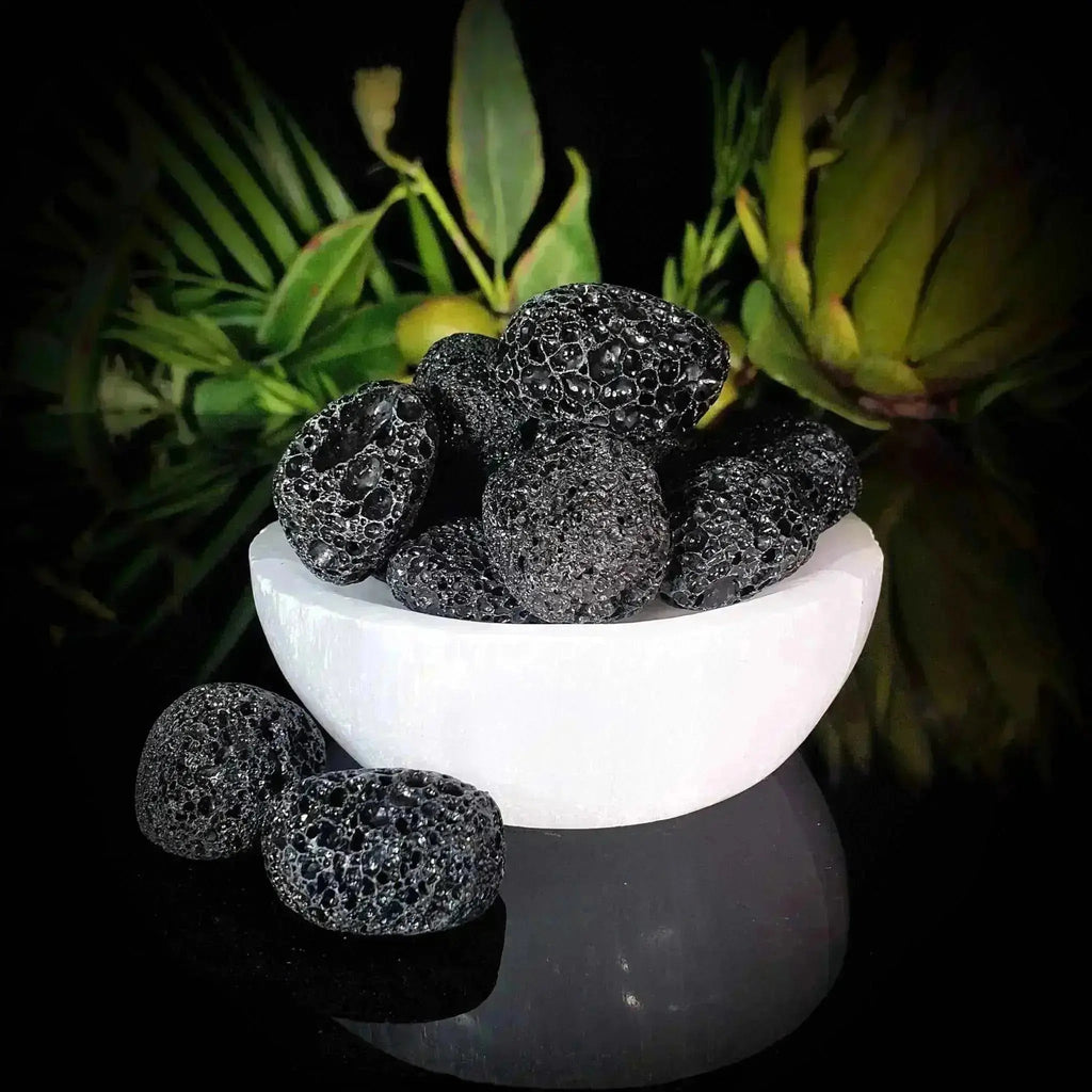 Black Lava Stone Tumble Stones - Crystal Visions Store
