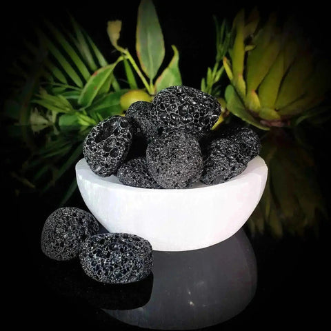 Black Lava Stone Tumble Stones - Crystal Visions Store