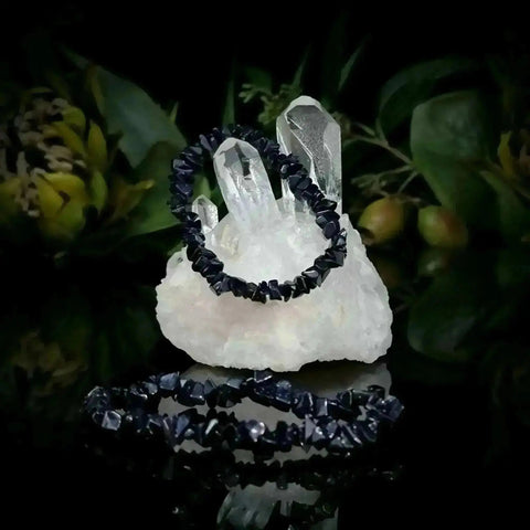 Blue Goldstone Chip Bracelet - Crystal Visions Store