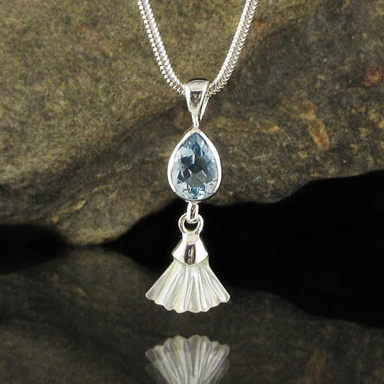 Blue Topaz & Mother of Pearl Pendant - Crystal Visions Store