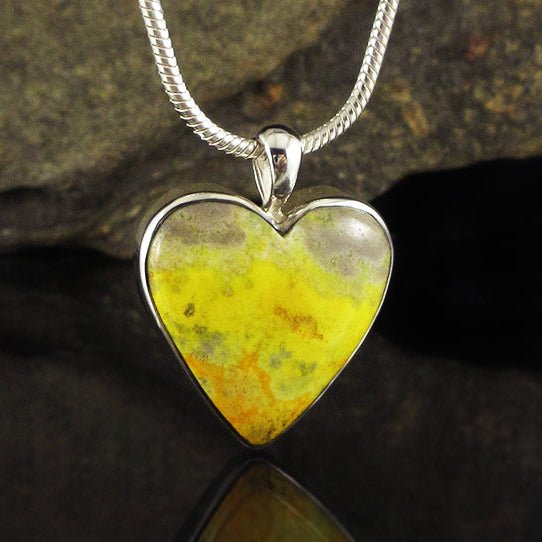 Bubble Bee Jasper Heart Pendant - Crystal Visions Store