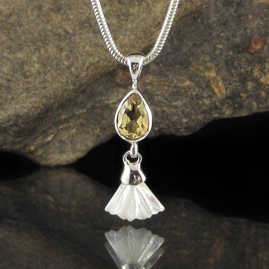 Citrine & Mother of Pearl Pendant - Crystal Visions Store