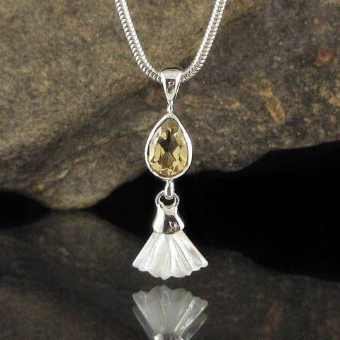 Citrine & Mother of Pearl Pendant - Crystal Visions Store