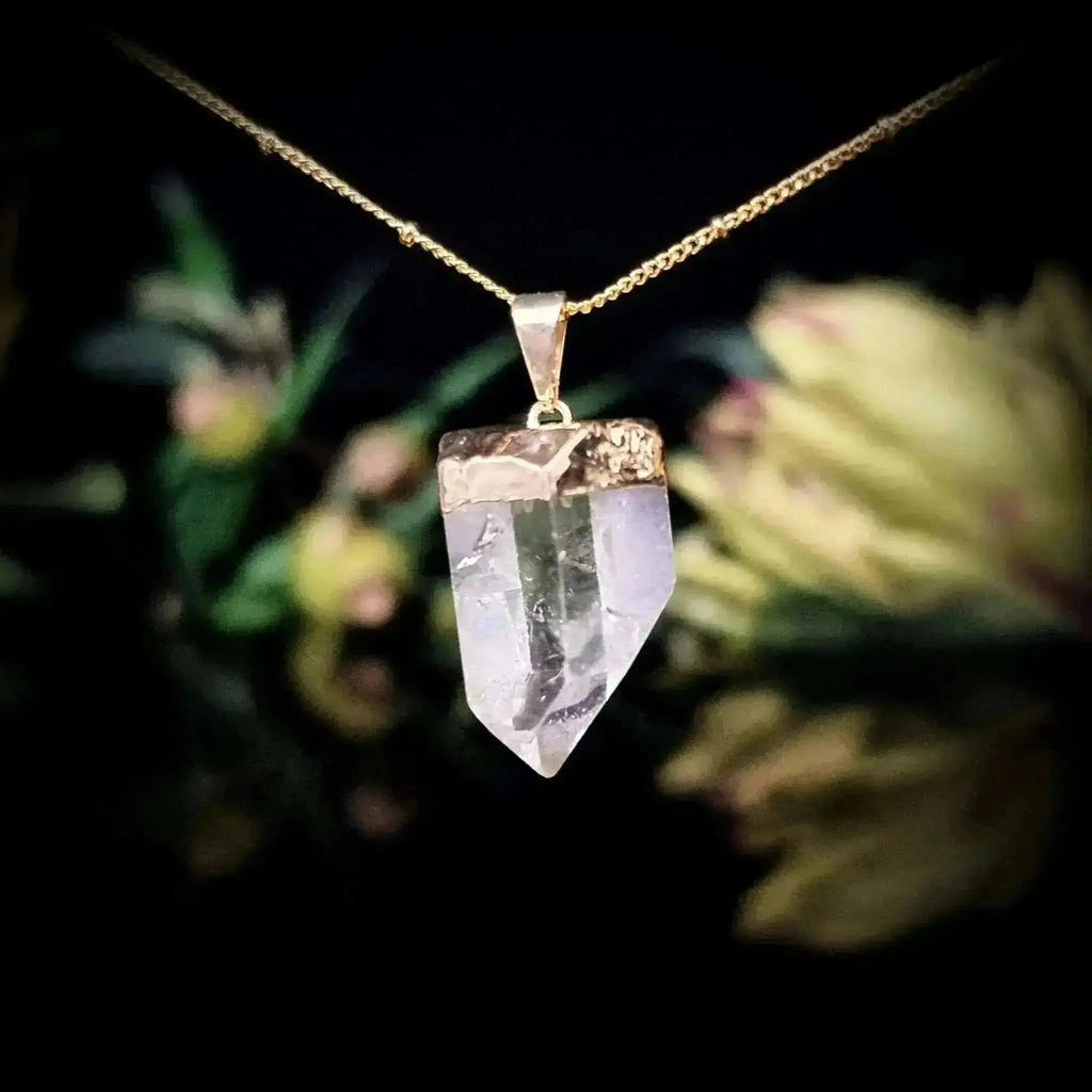 Clear Quartz Point & Gold Necklace - Crystal Visions Store