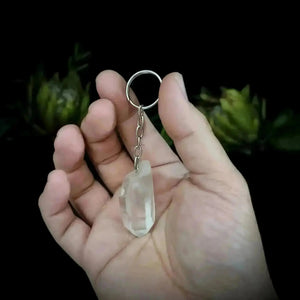 Clear Quartz Point Keyring - Crystal Visions Store