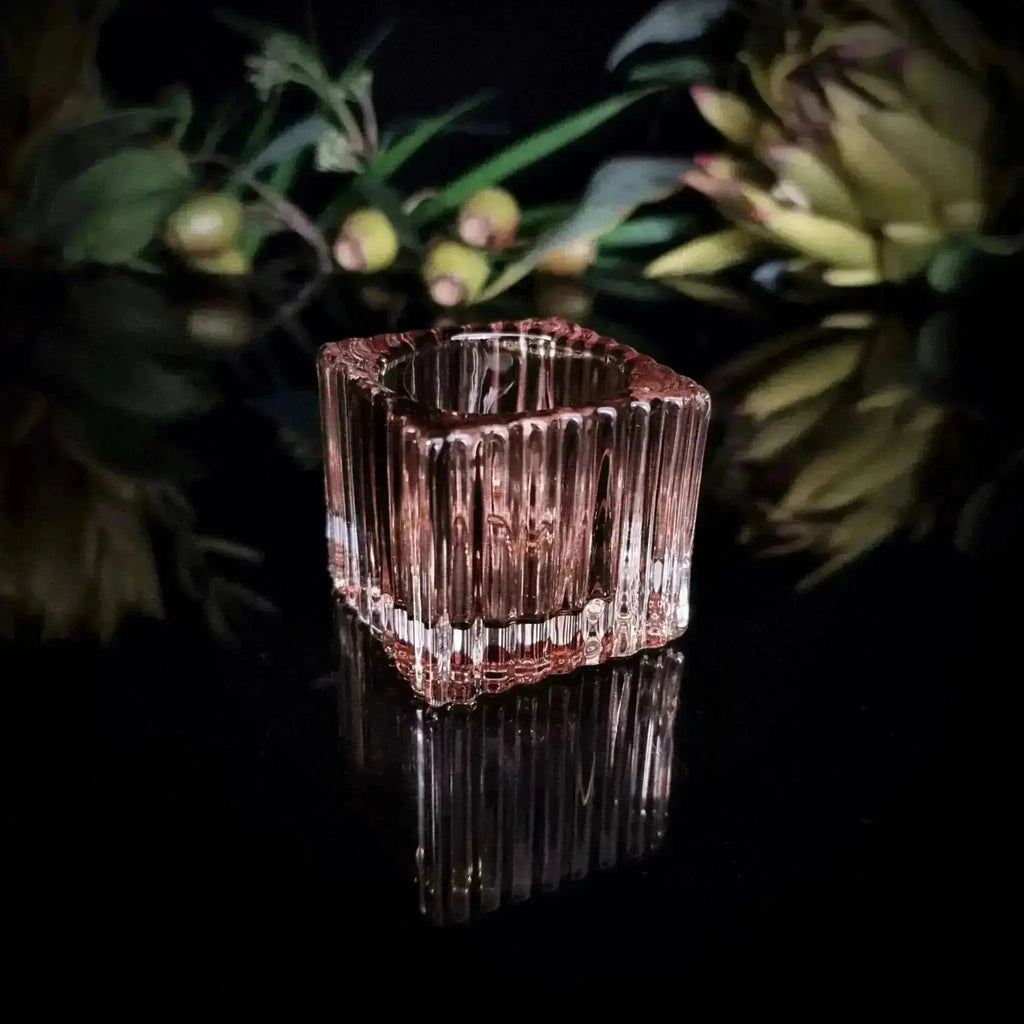 Gio Vintage Glass Tealight Holder - Champagne - Crystal Visions Store