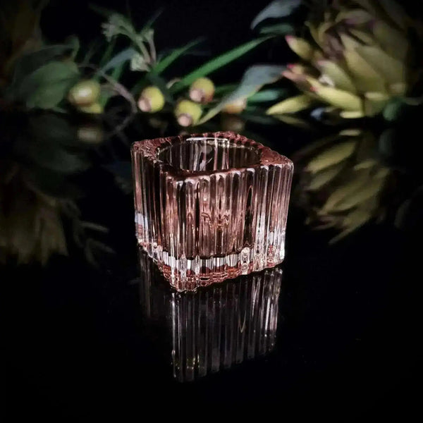 Gio Vintage Glass Tealight Holder - Champagne