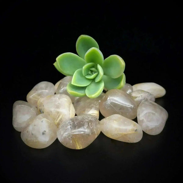 Golden Hair Rutilated Quartz Tumble Stones
