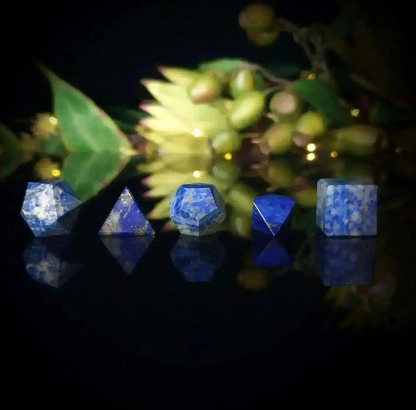 Lapis Lazuli Sacred Geometry Set of 5 - Crystal Visions Store