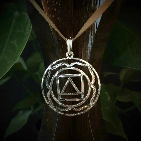 Mooladhara Silver Plated Pendant - Root Chakra - Crystal Visions Store