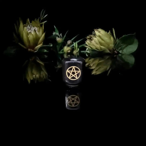 Pentagram Spell Candle Holder - Black - Crystal Visions Store
