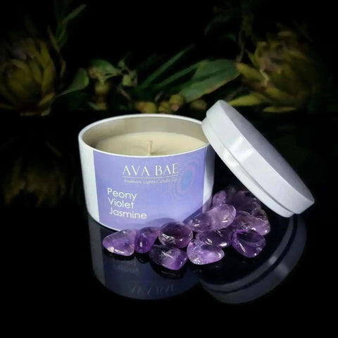 Peony Violet Jasmine Travel Candle - Crystal Visions Store