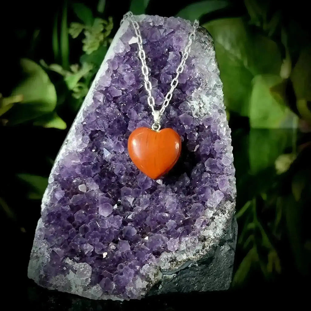 Red Jasper Heart Necklace - Crystal Visions Store