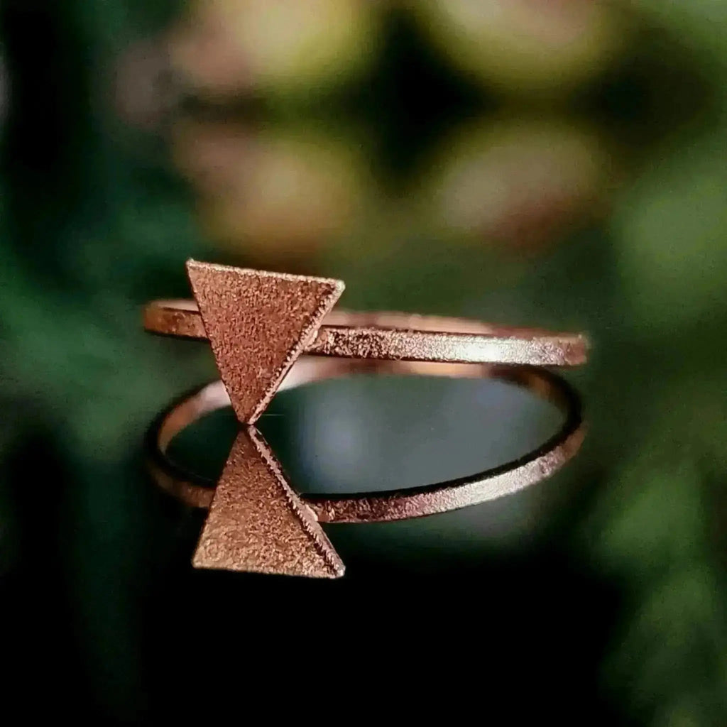 Rose Gold Triangle Ring - Crystal Visions Store