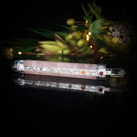 Rose Quartz Chakra Wand - Crystal Visions Store