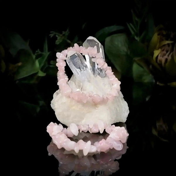 Rose Quartz Chip Bracelet