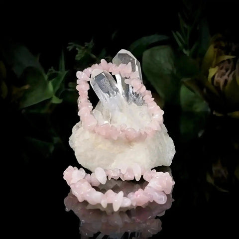 Rose Quartz Chip Bracelet - Crystal Visions Store