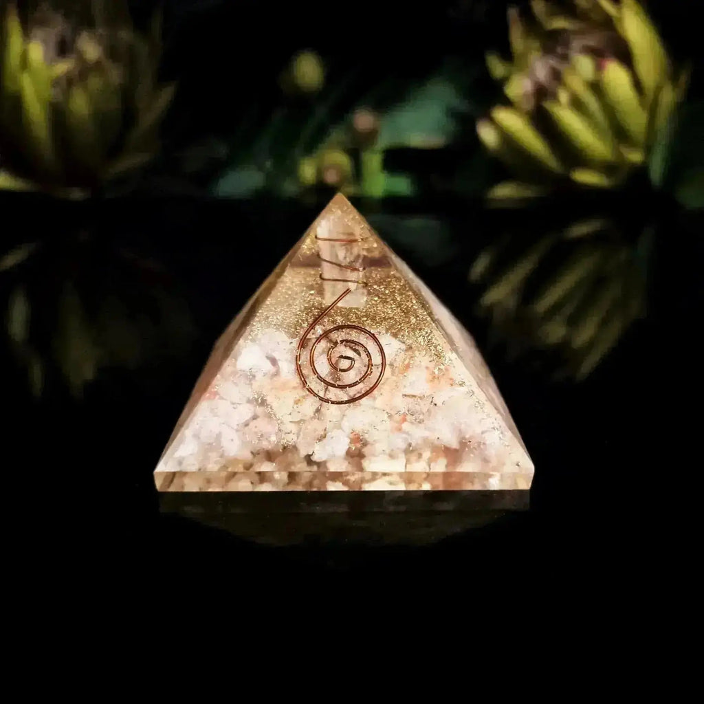 Sunstone Orgonite Pyramid - Crystal Visions Store