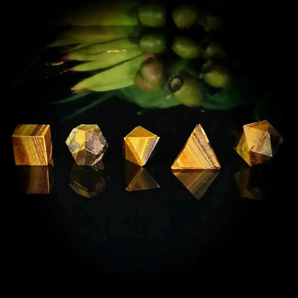Tiger Eye Sacred Geometry Set of 5