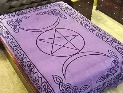 Triple Moon Pentacle Tapestry - Crystal Visions Store