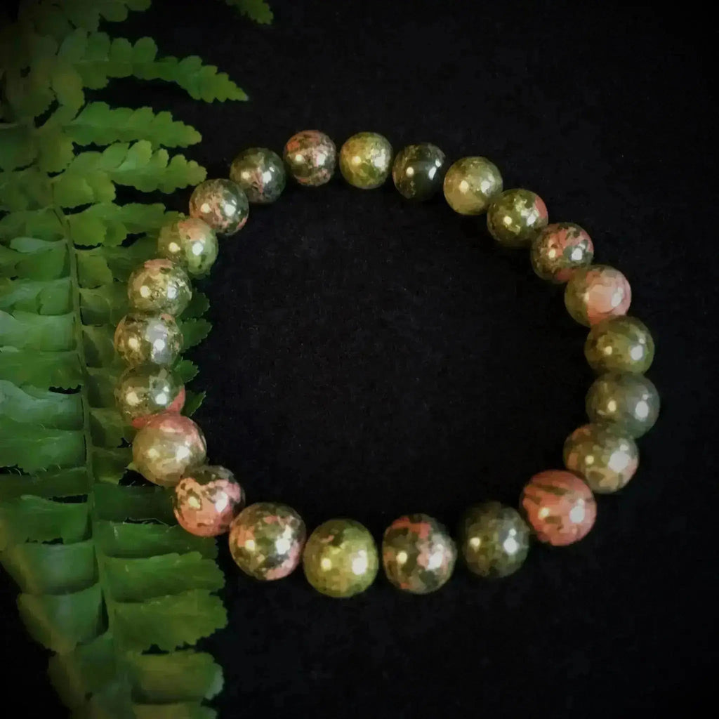 Unakite Bead Bracelet - Crystal Visions Store