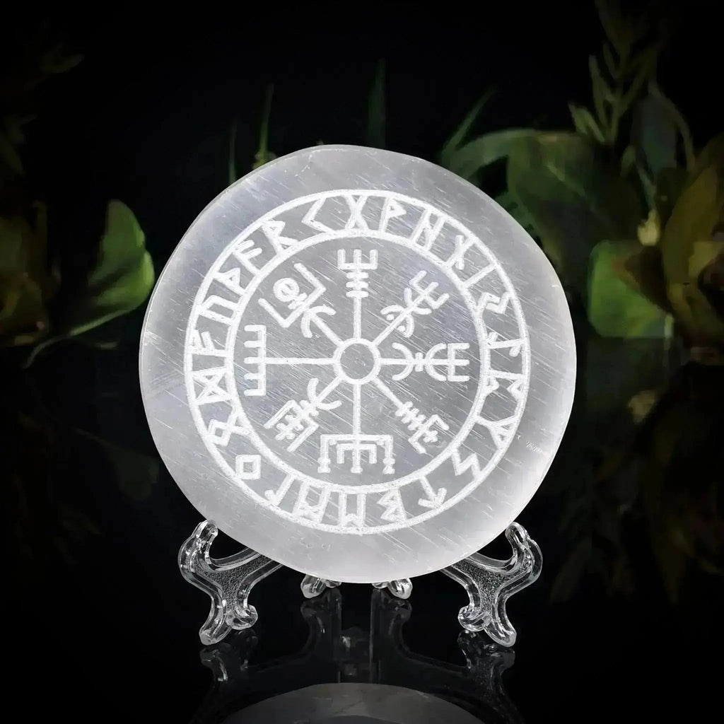 Vegvisir Selenite Plate - Crystal Visions Store