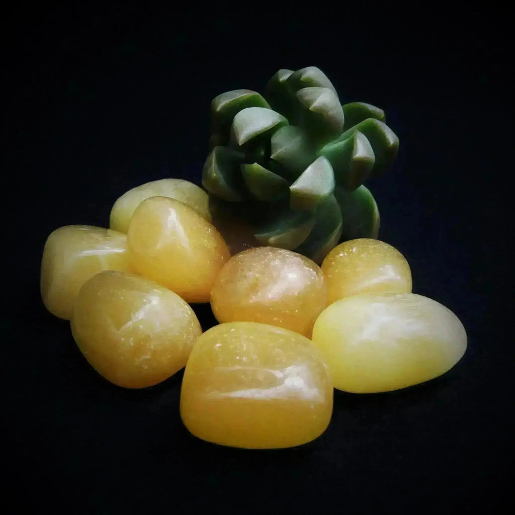 Yellow Calcite Tumble Stones - Crystal Visions Store